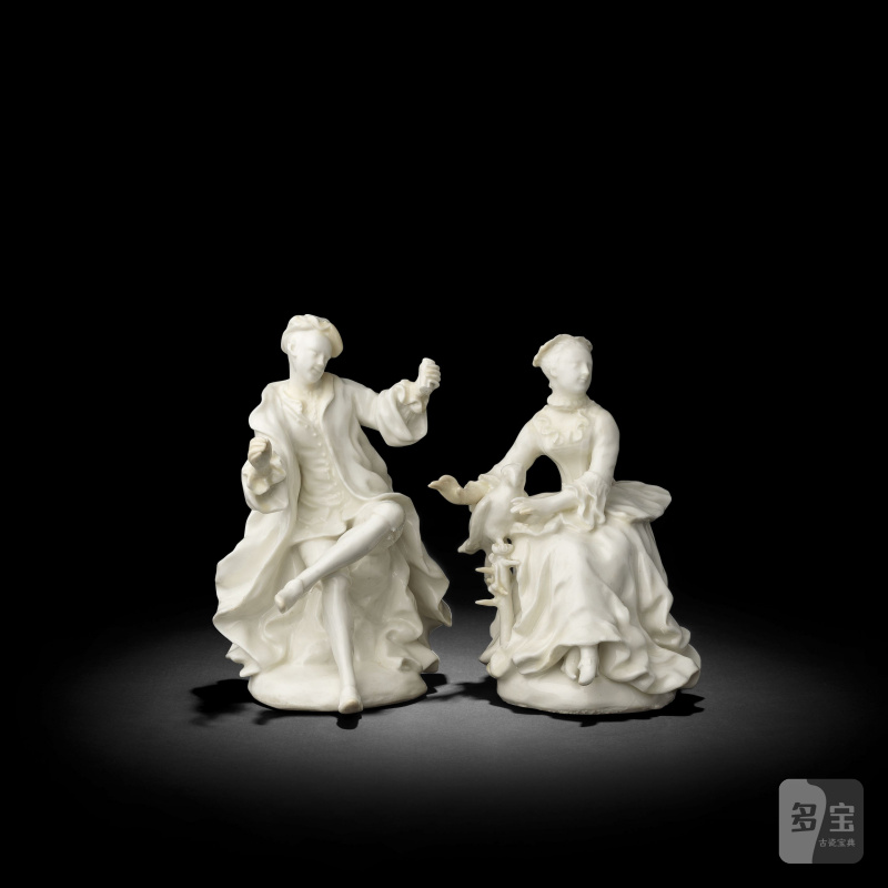 A pair of Derby white 'Dry Edge' figures of 'Sight' and 'Touch', circa 1752-55 - 图3